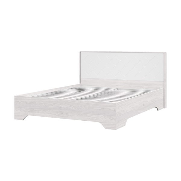 Спальня Кровать с ортопедом Сальма КР 023 (1482х970х2136) фасад МДФ БЕЛЫЙ ГЛЯНЕЦ/корпус АНКОР СНЯТО