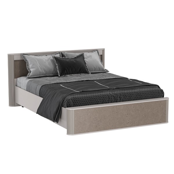 Кровать двойная 34.25-02 "Фантазия" New (под ортопед 5Н) (кашемир / дуо / кашемир патина) (ш.1600)