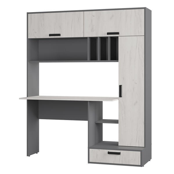 "Техно" Стол письменный Графит/дуб крафт белый