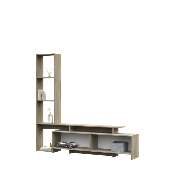 Гостиная ЛУЧИАНА (1,872х1,75х0,31) ФАСАД ДУБ КРАФТ СЕРЫЙ/ КОРПУС ДУБ КРАФТ СЕРЫЙ