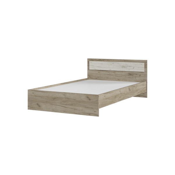 Спальня Кровать ГАРМОНИЯ КР 609 (1,252х0,7х2,032) фасад ДУБ КРАФТ БЕЛЫЙ/корпус ДУБ КРАФТ СЕРЫЙ