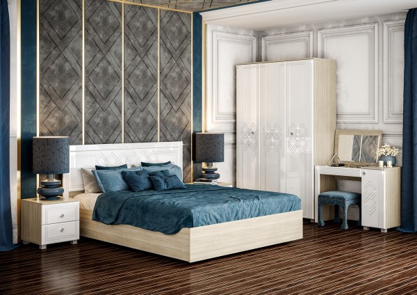 "Амели" Кровать со щитком МДФ без ортопеда