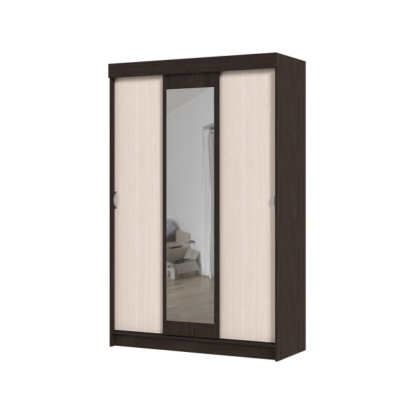 Спальня БАСЯ ШКК 551 шкаф купе (1,3х2,02х0,516) фасад БЕЛФОРТ/корпус ВЕНГЕ СНЯТО