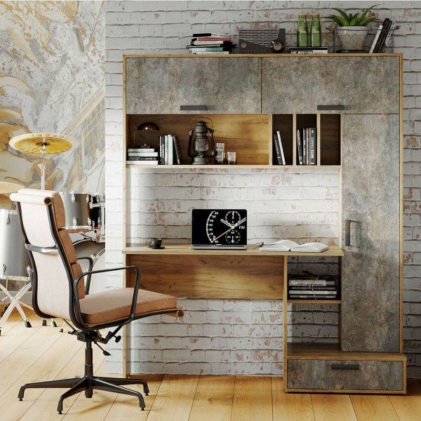 "Техно" Стол письменный крафт/цемент