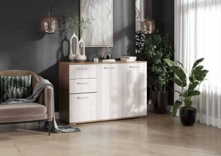 КОМОД №3 (1,2х0,83х0,46) фасад ШИМО СВЕТЛ/корпус ШИМО ТЕМН