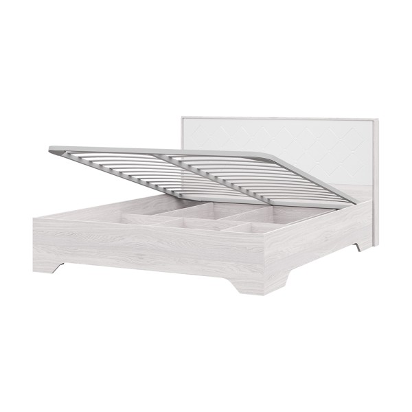 Спальня Кровать с подъемником Сальма КР 025 (1482х970х2136) фасад МДФ БЕЛЫЙ ГЛЯНЕЦ/корпус АНКОР