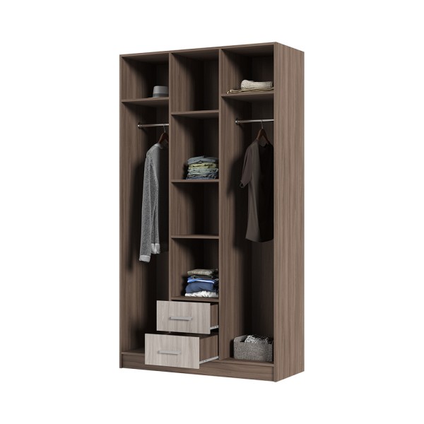 Спальня Шкаф 3х створчатый ГАРМОНИЯ ШК 601 М (1,2х2,2х0,5) фасад ШИМО СВЕТЛ/корпус ШИМО ТЕМН