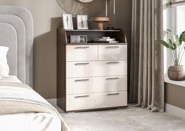 КОМОД №1 (0,8х1,02х0,46) фасад БЕЛФОРТ/корпус ВЕНГЕ